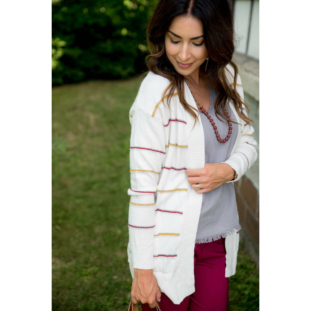 Little Dot/Striped Cardigan - Betsey's Boutique Shop