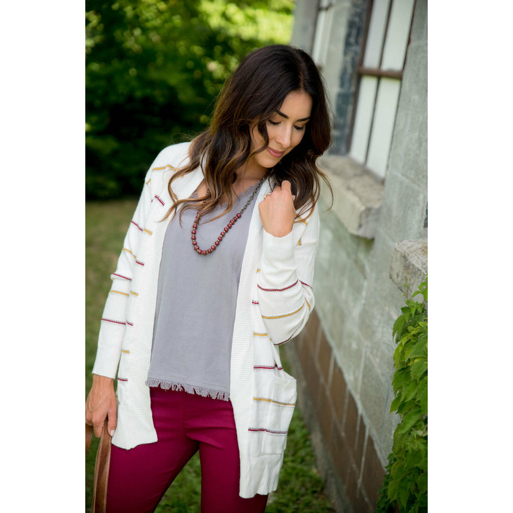 Little Dot/Striped Cardigan - Betsey's Boutique Shop