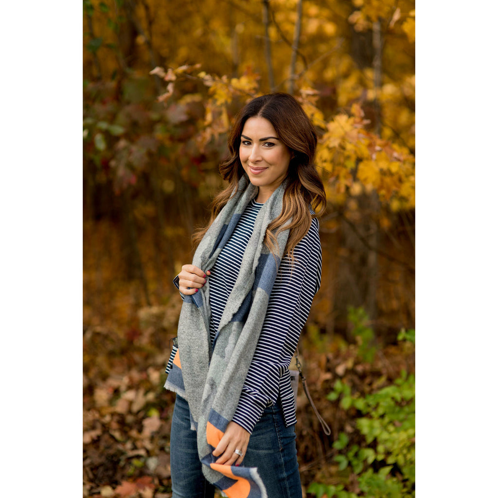 Snazzy Blocked Camo Blanket Scarf - Betsey's Boutique Shop