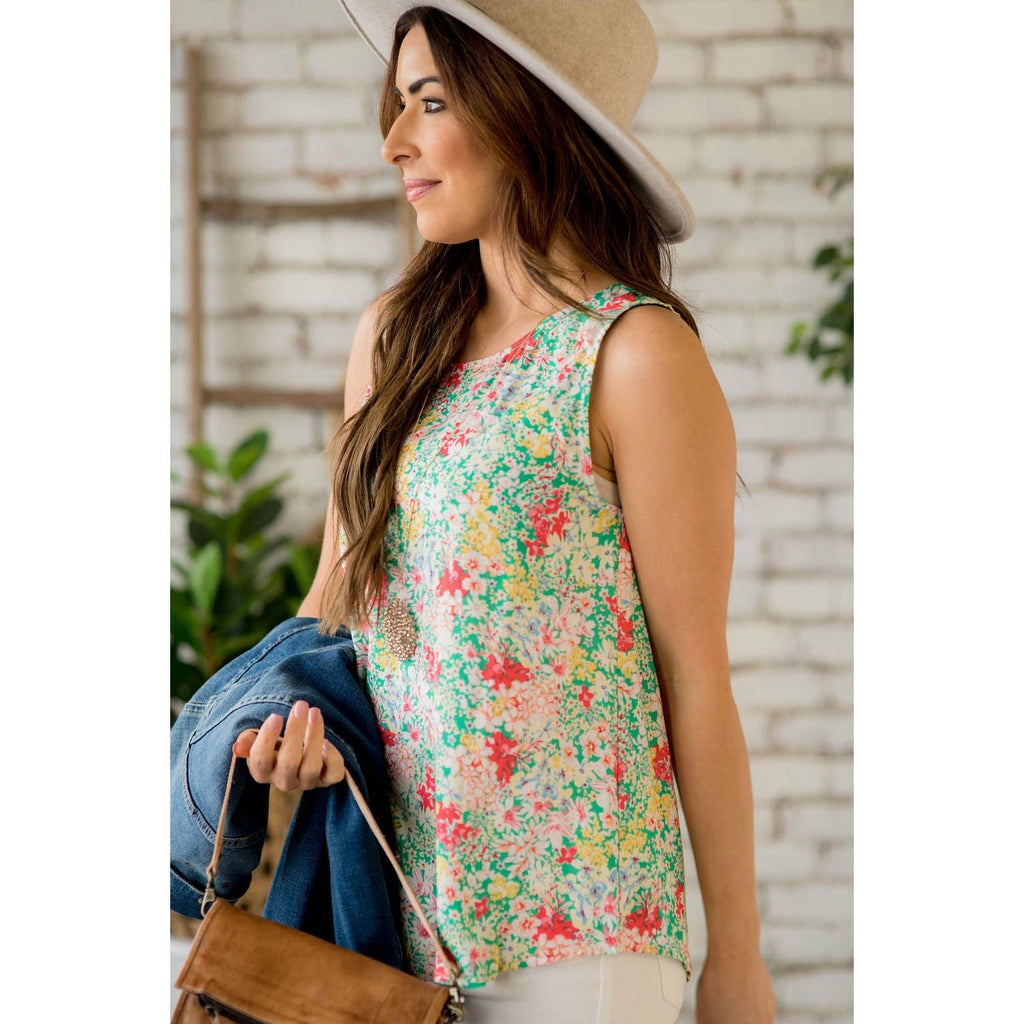 Multi Floral Tank - Betsey's Boutique Shop