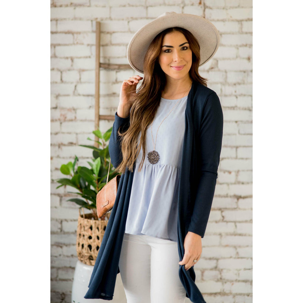 Basic Tunic Cardigan - Betsey's Boutique Shop - Coats & Jackets