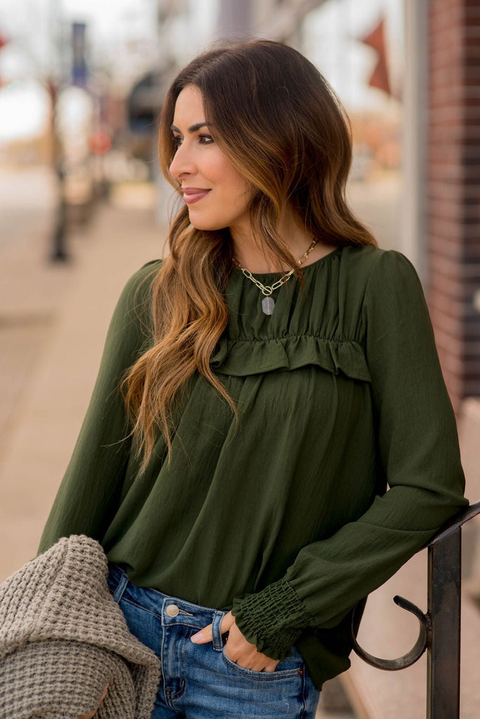 Ruffle Blouse - Betsey's Boutique Shop - Shirts & Tops