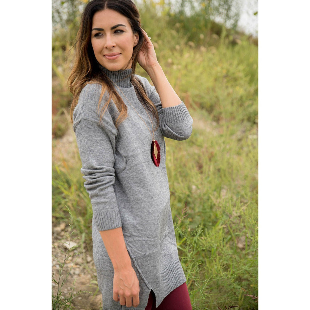 Grey Sweater Tunic - Betsey's Boutique Shop