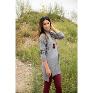 Grey Sweater Tunic - Betsey's Boutique Shop