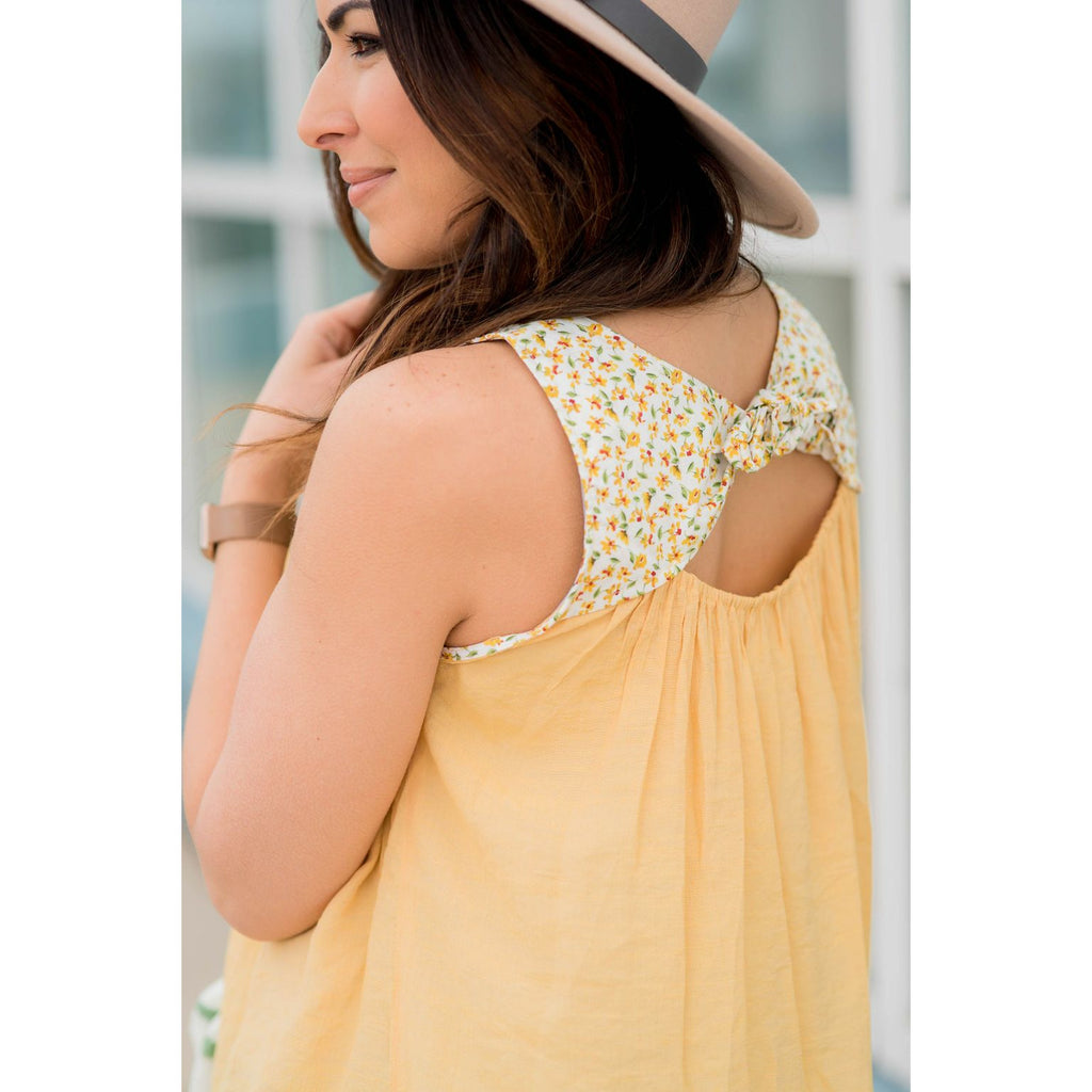 Floral Top Tie Back Tank - Betsey's Boutique Shop