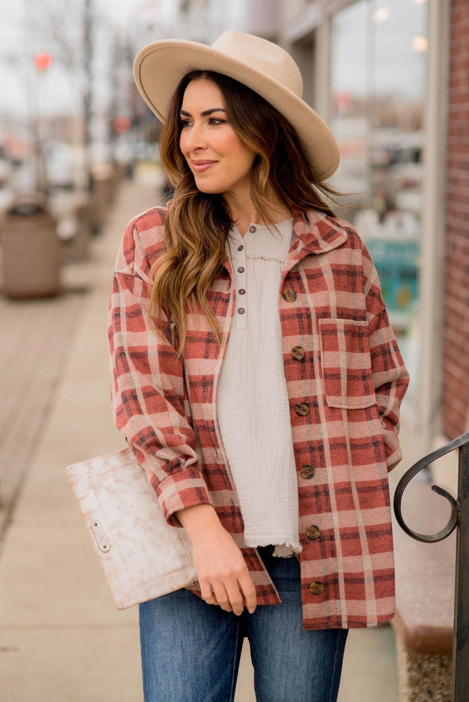 Free Spirit Plaid Shacket - Betsey's Boutique Shop -