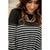 Striped Thermal Top Side Knot Tee - Betsey's Boutique Shop - Shirts & Tops