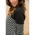 Striped Thermal Top Side Knot Tee - Betsey's Boutique Shop - Shirts & Tops