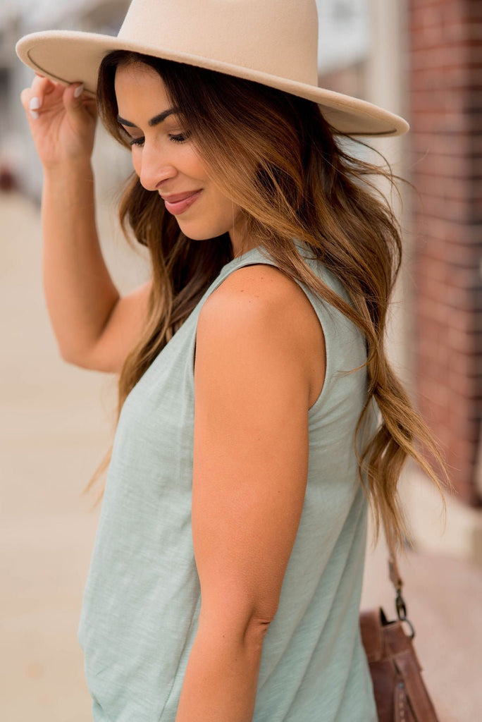 Heathered Button Tank - Betsey's Boutique Shop