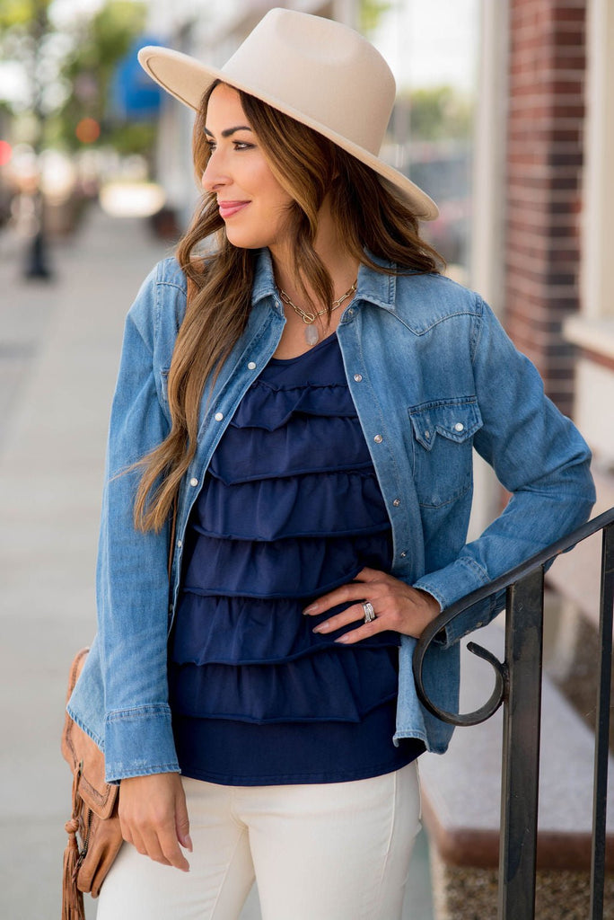 Layered Ruffle Tank - Betsey's Boutique Shop - Shirts & Tops