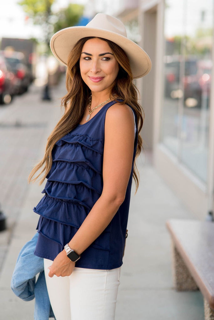 Layered Ruffle Tank - Betsey's Boutique Shop - Shirts & Tops