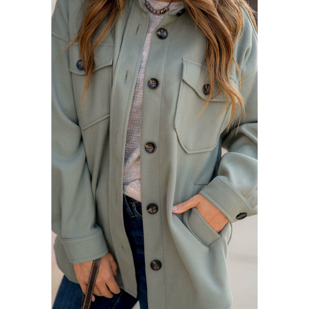 Basic Shacket - Betsey's Boutique Shop - Coats & Jackets