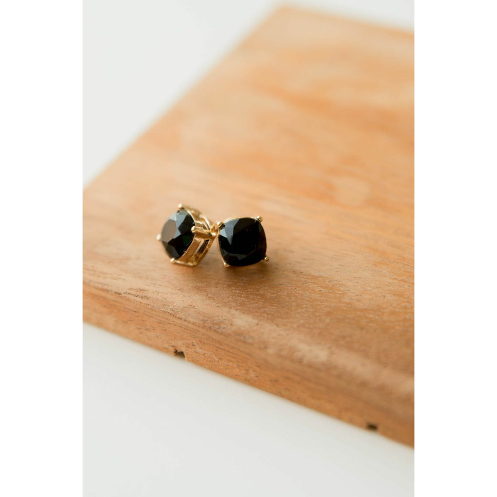 Squared Gem Stud Earrings - Betsey's Boutique Shop