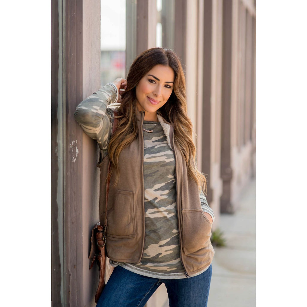 Sherpa Lined Vest - Betsey's Boutique Shop - Vests