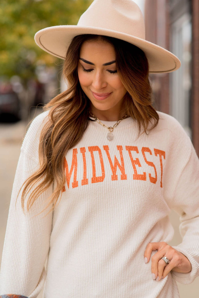 Midwest Ribbed Crewneck - Betsey's Boutique Shop