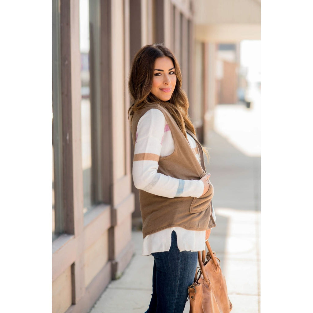 Sherpa Lined Vest - Betsey's Boutique Shop - Vests