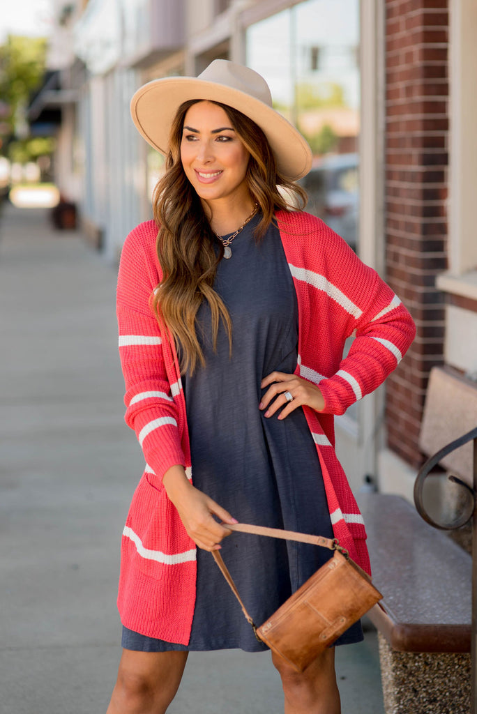 Striped Rugby Cardigan - Betsey's Boutique Shop