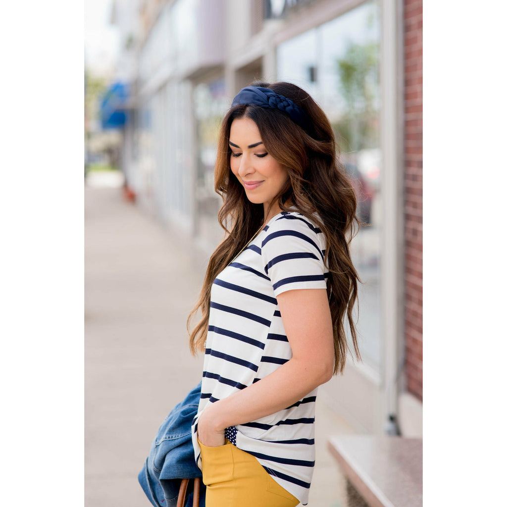 Polka Dot Accent Tee - Betsey's Boutique Shop