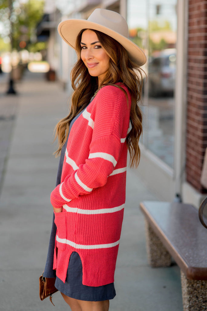 Striped Rugby Cardigan - Betsey's Boutique Shop