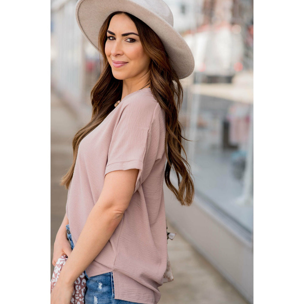 Relaxed V-Neck Blouse - Betsey's Boutique Shop