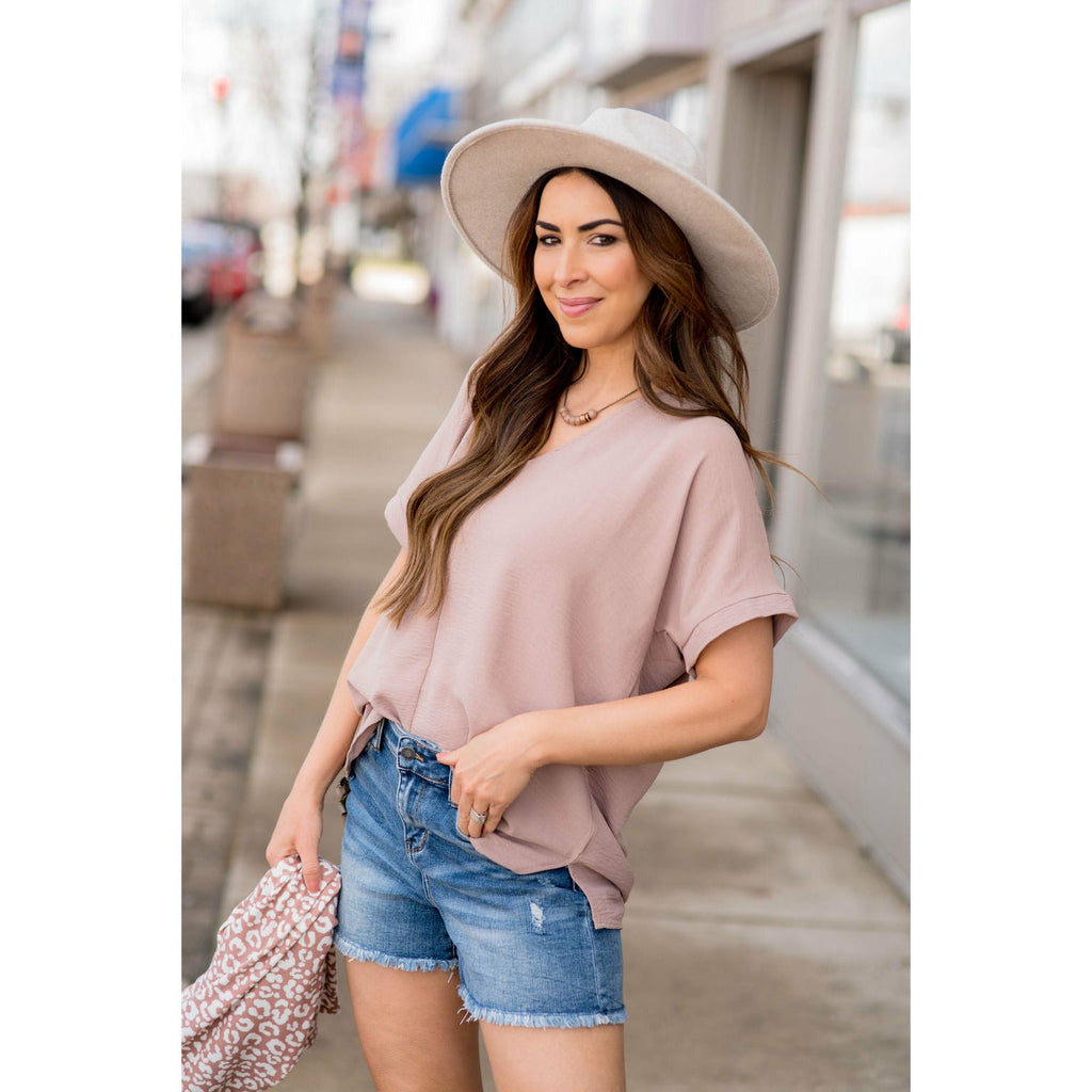 Relaxed V-Neck Blouse - Betsey's Boutique Shop