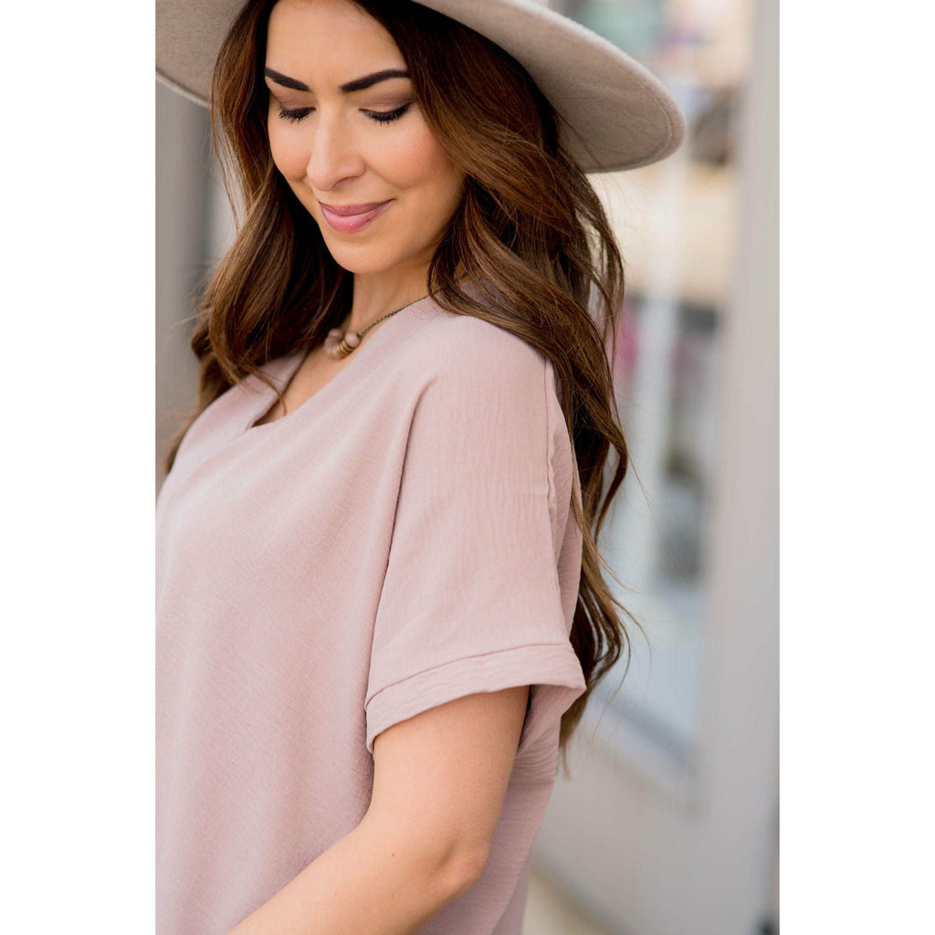 Relaxed V-Neck Blouse - Betsey's Boutique Shop