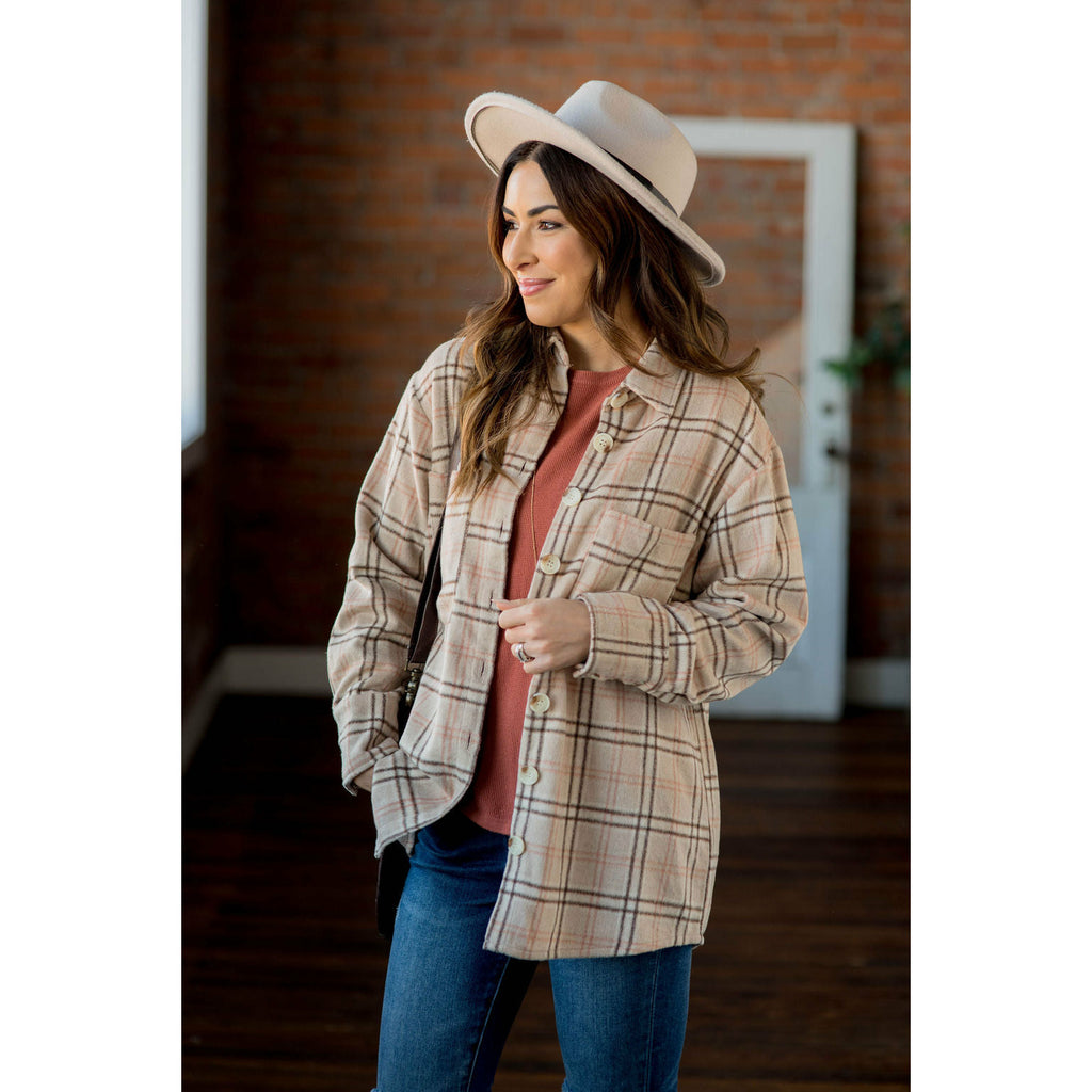 Touch of Marsala So Soft Plaid Shacket - Betsey's Boutique Shop