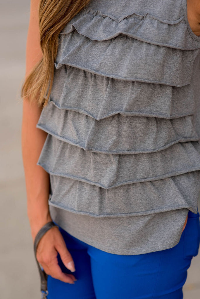 Layered Ruffle Tank - Betsey's Boutique Shop - Shirts & Tops