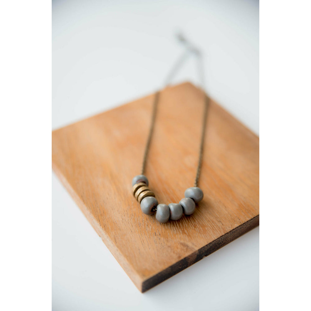 Lavender clay beads necklace - Ibizu