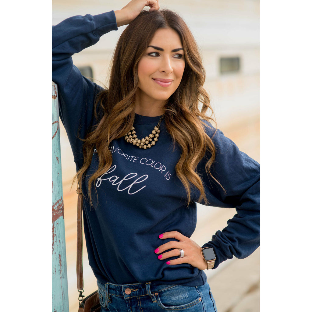 My Favorite Color is Fall Crewneck - Betsey's Boutique Shop