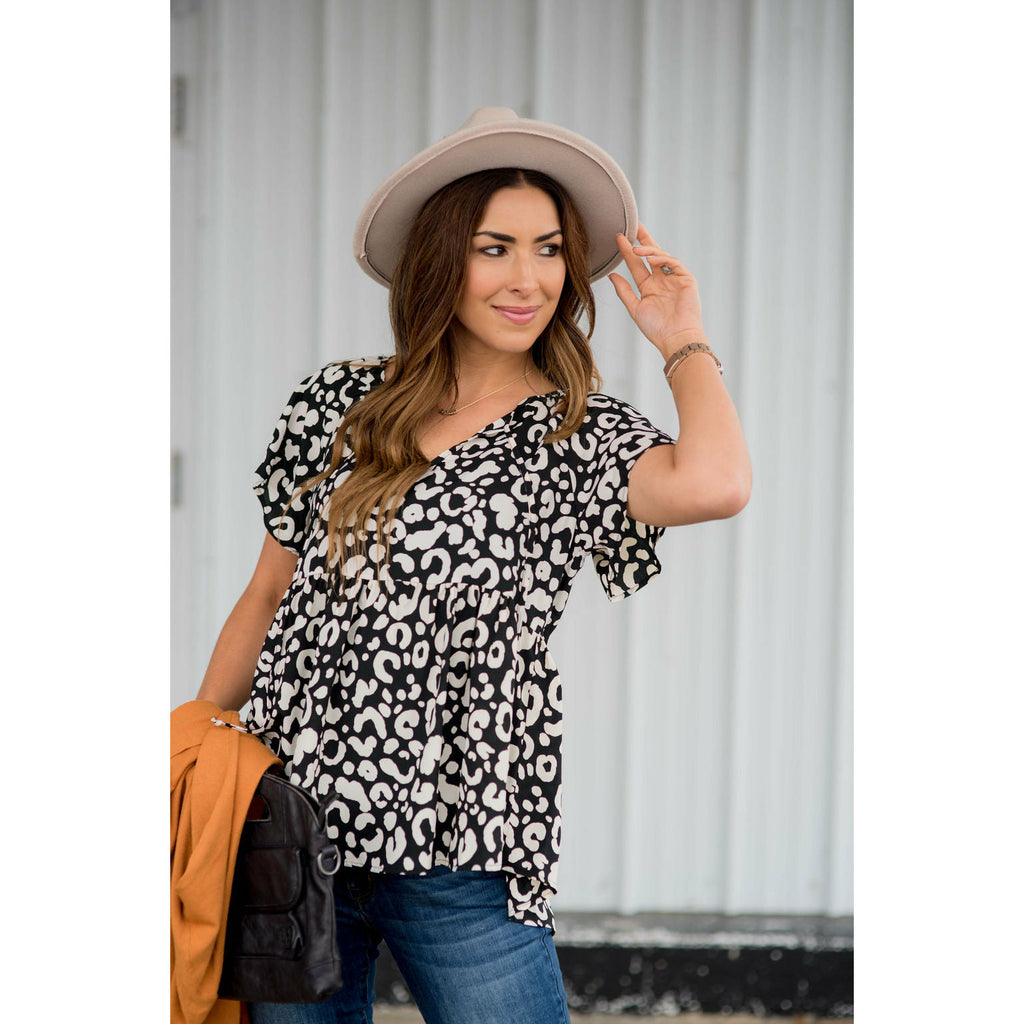 Large Leopard Print Blouse - Betsey's Boutique Shop