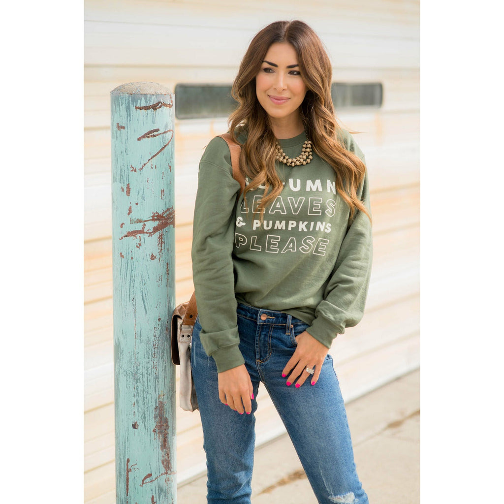 Autumn Leaves Graphic Crewneck - Betsey's Boutique Shop