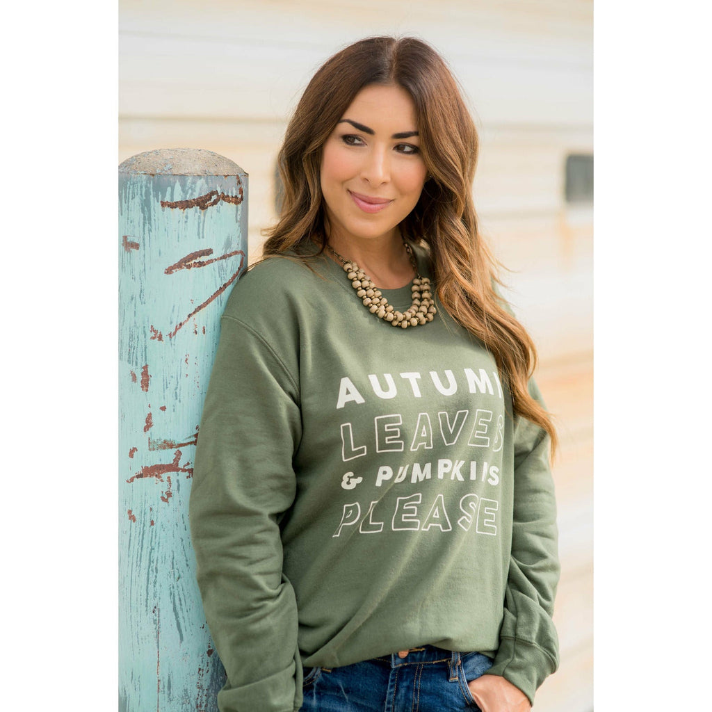 Autumn Leaves Graphic Crewneck - Betsey's Boutique Shop