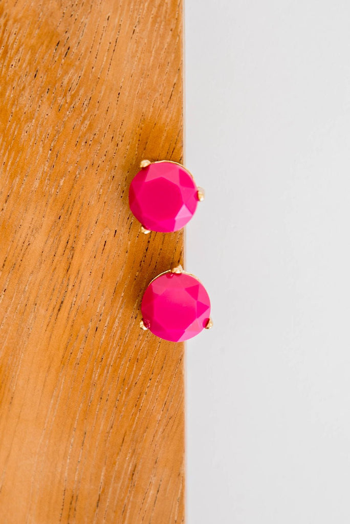 Circular Gemstones Stud Earrings - Betsey's Boutique Shop -