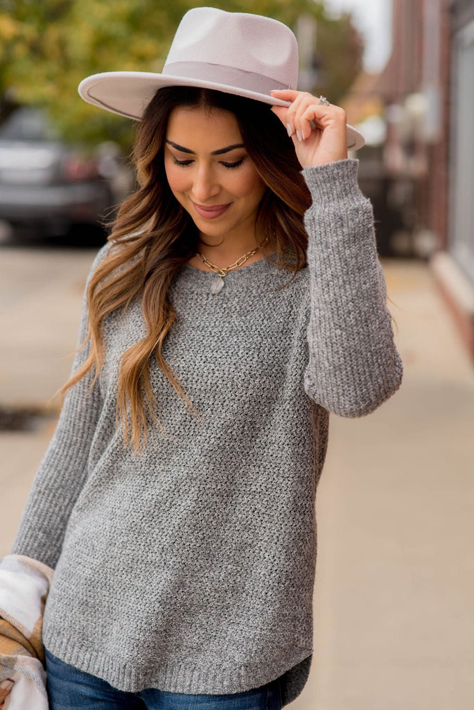 Side Slit Knit Sweater - Betsey's Boutique Shop - Outerwear