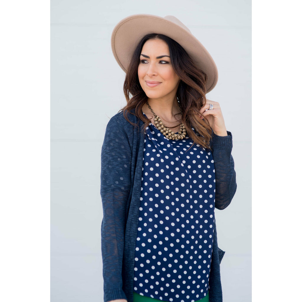 Polka Dot 3/4 Sleeve Blouse - Betsey's Boutique Shop