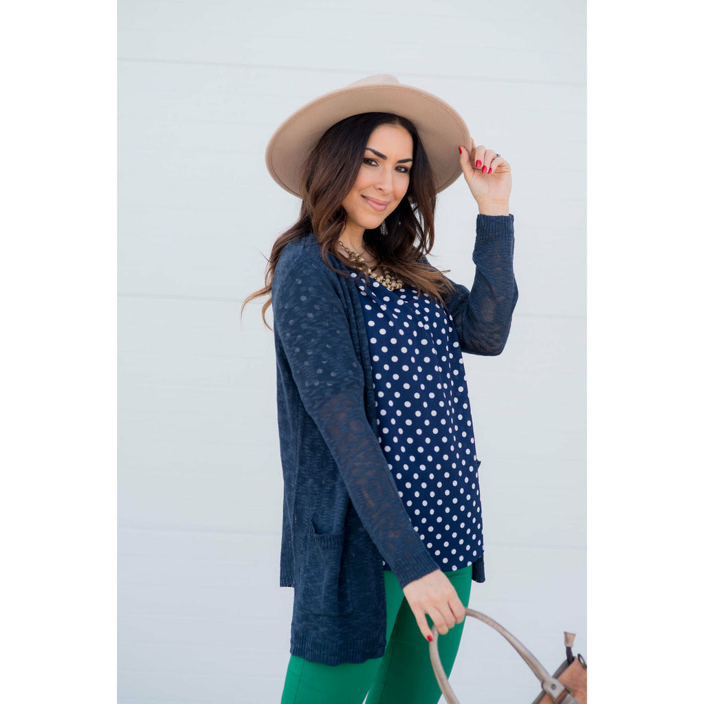 Polka Dot 3/4 Sleeve Blouse - Betsey's Boutique Shop