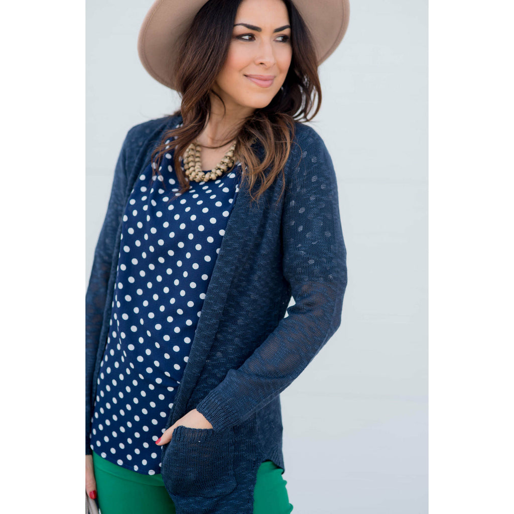 Polka Dot 3/4 Sleeve Blouse - Betsey's Boutique Shop