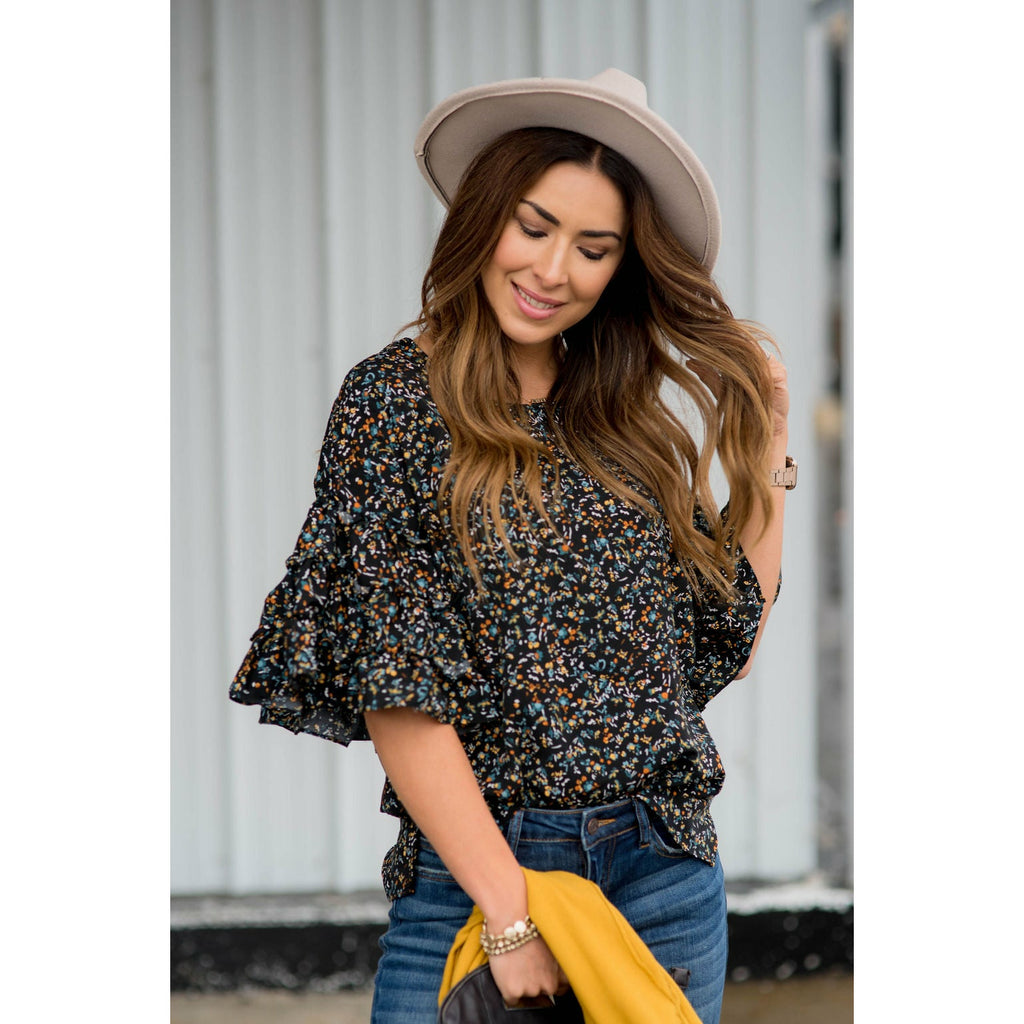 Fabulous Sleeved Confetti & Fun Blouse - Betsey's Boutique Shop