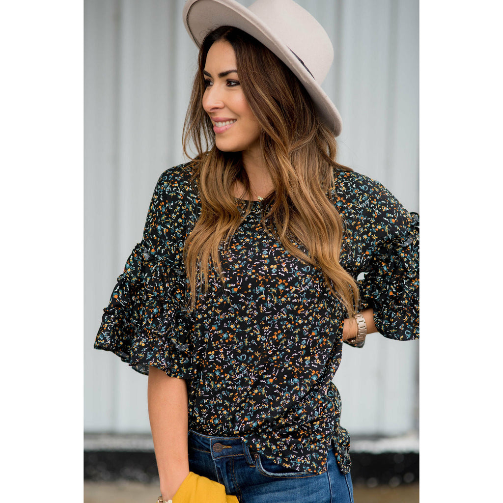 Fabulous Sleeved Confetti & Fun Blouse - Betsey's Boutique Shop