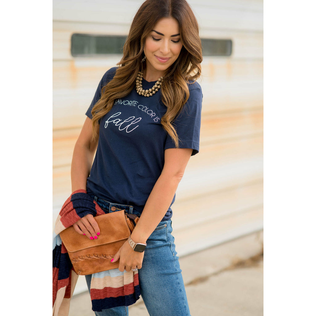 My Favorite Color is Fall Graphic Tee - Betsey's Boutique Shop