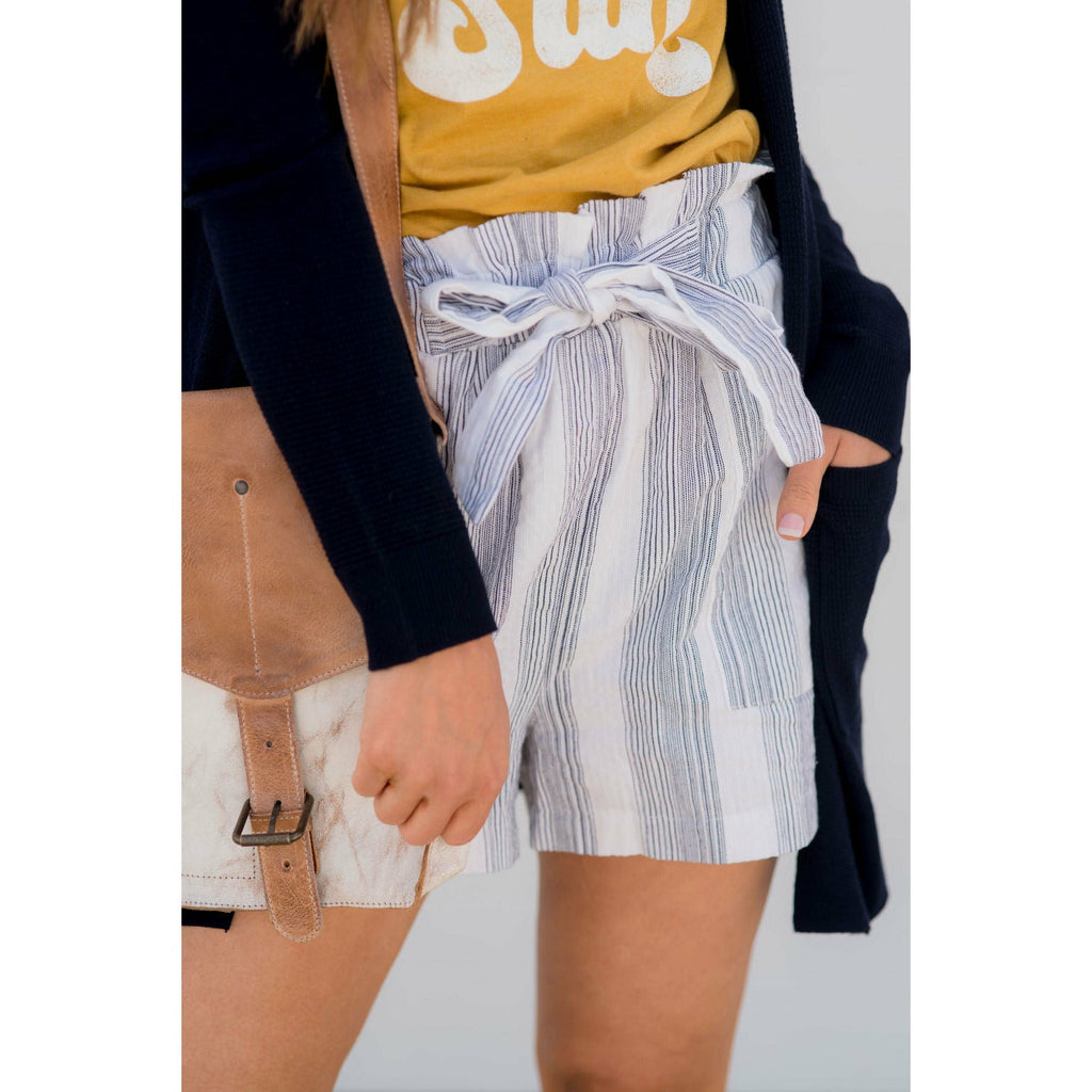 Striped Pocket Tie Top Shorts - Betsey's Boutique Shop