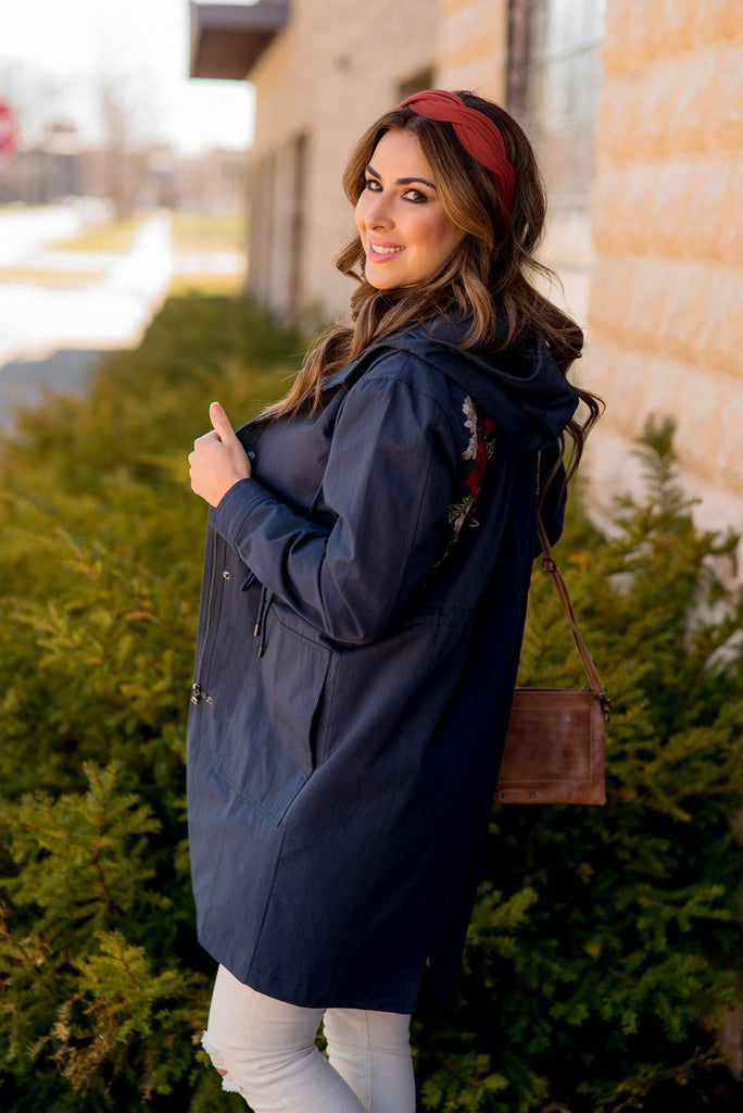 Embroidered Pocket Tunic Jacket - Betsey's Boutique Shop