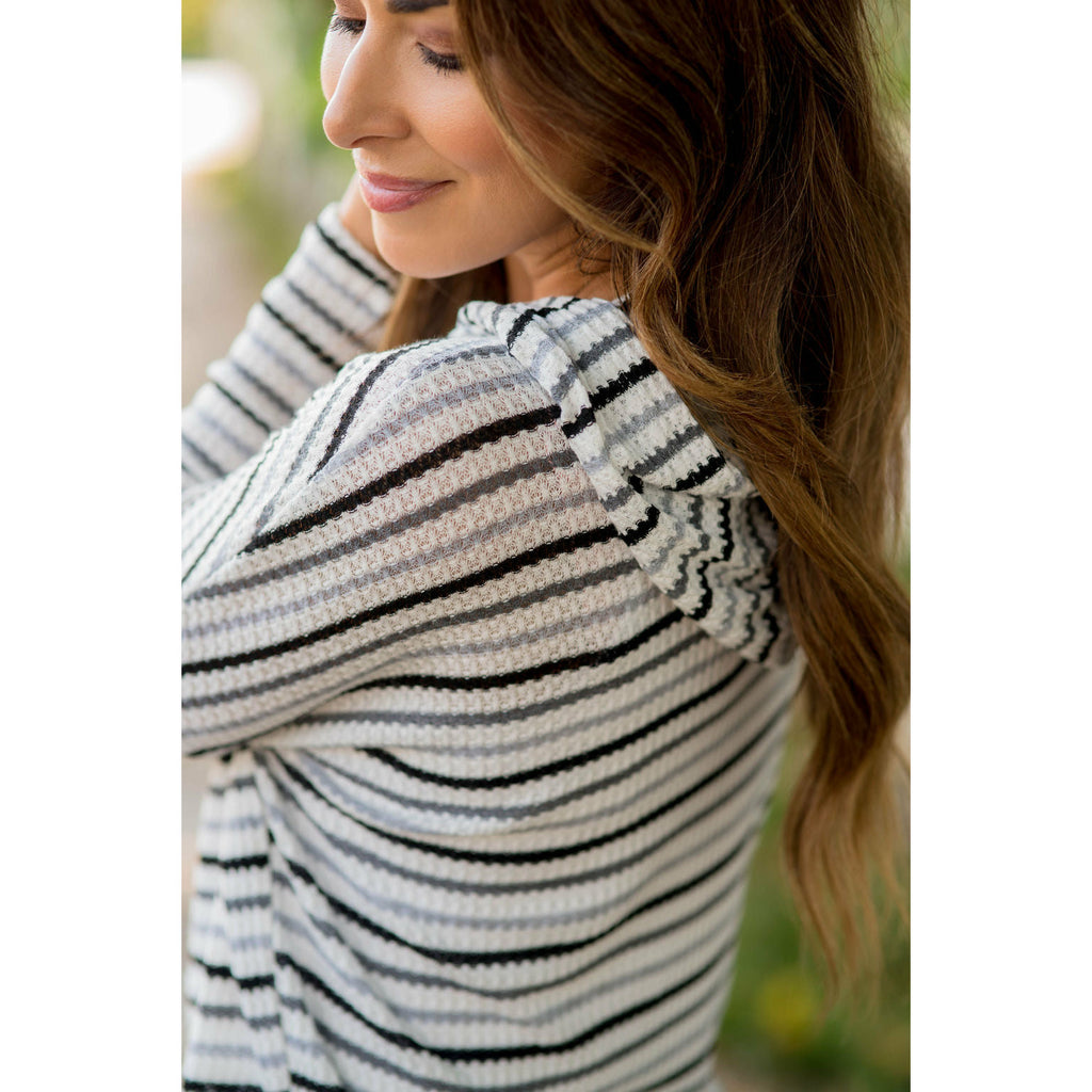 Banded Knit Hoodie - Betsey's Boutique Shop