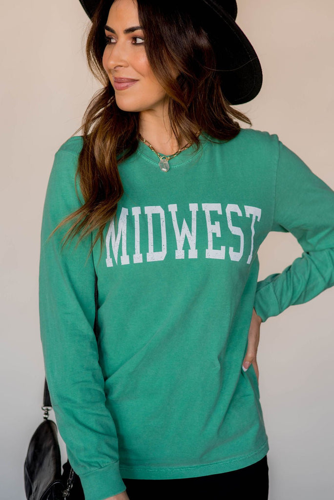 Midwest Long Sleeve Graphic Tee - Betsey's Boutique Shop -