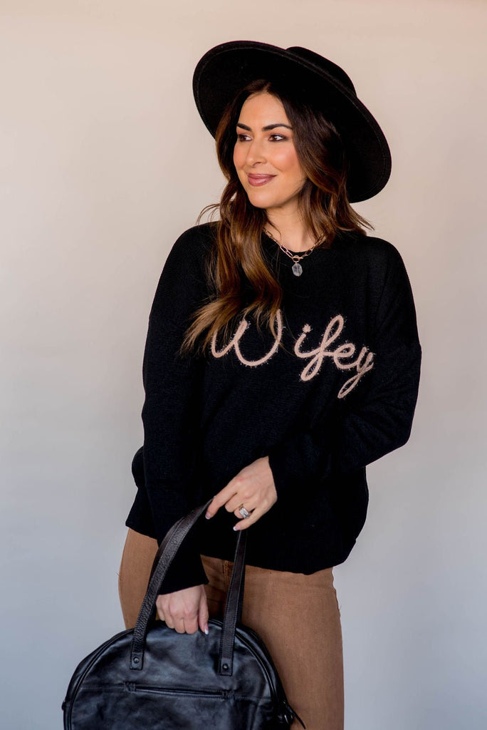 Wifey Sparkle Sweater - Betsey's Boutique Shop -