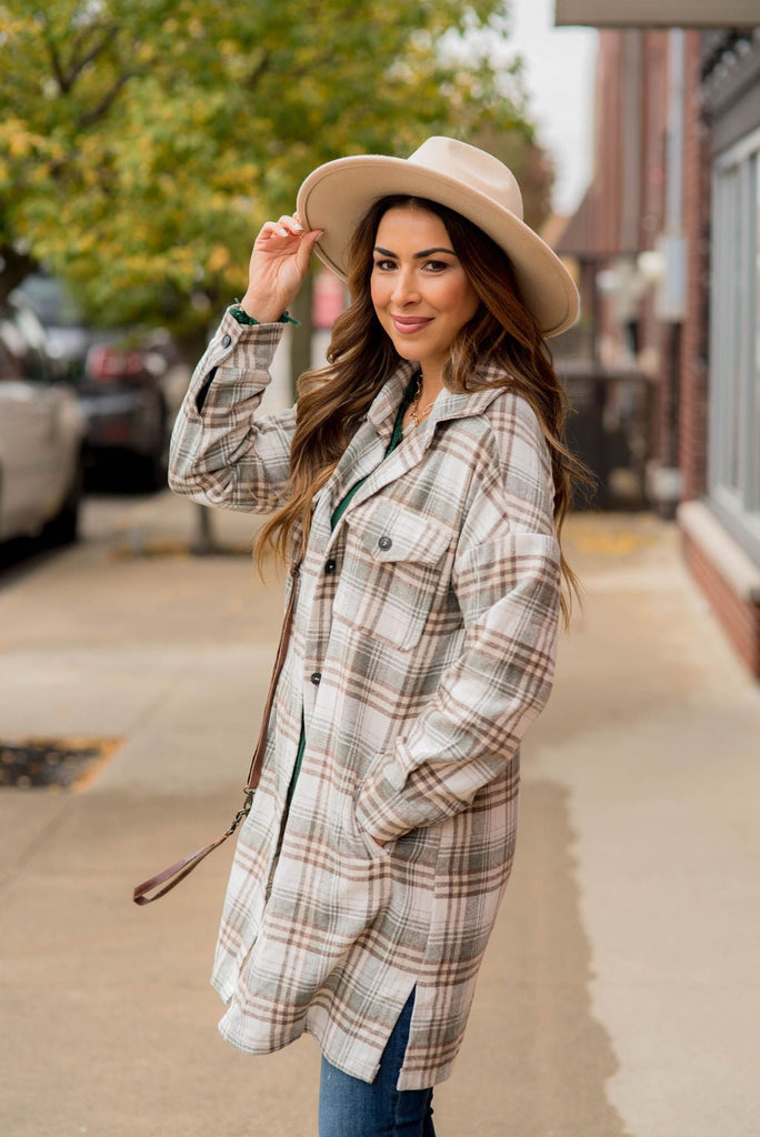 Chic Elongated Plaid Tunic Shacket - Betsey's Boutique Shop