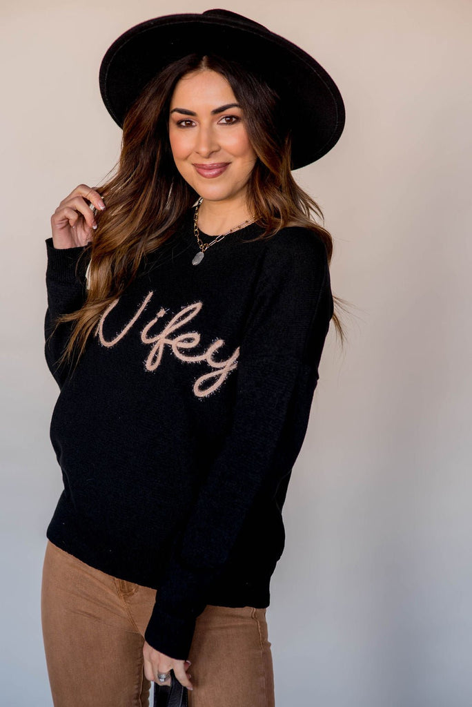 Wifey Sparkle Sweater - Betsey's Boutique Shop -