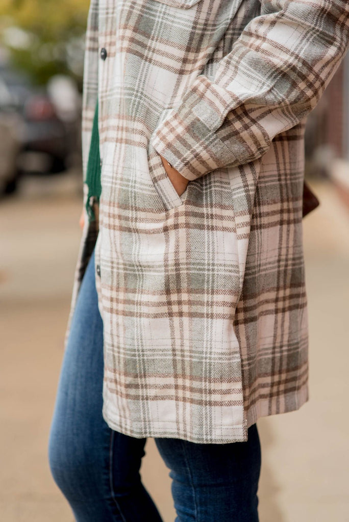 Chic Elongated Plaid Tunic Shacket - Betsey's Boutique Shop