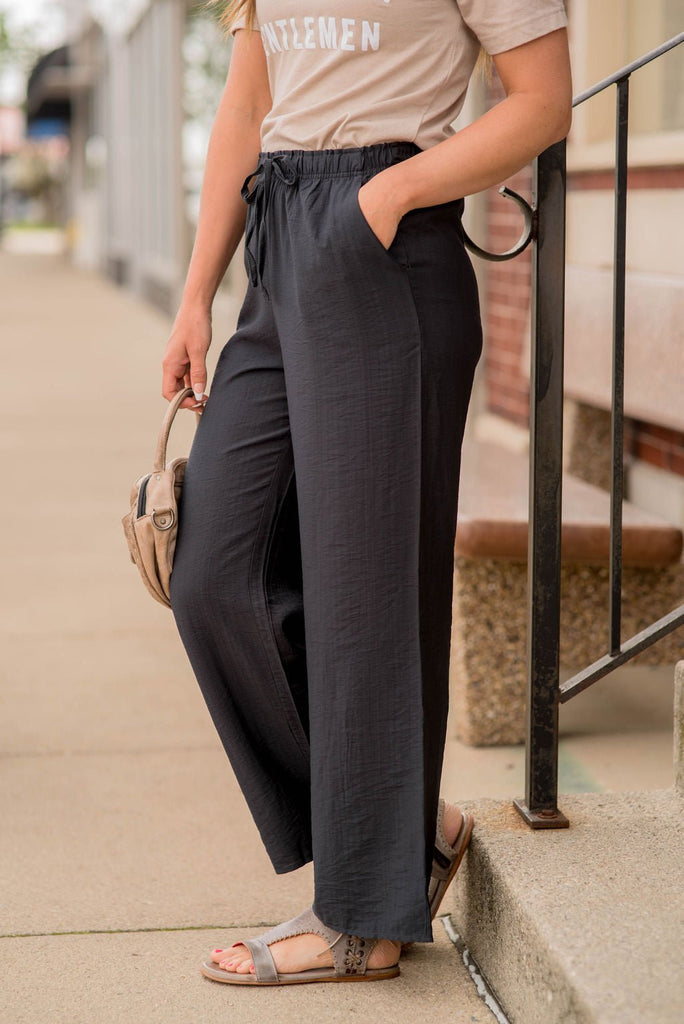 Classy Relaxed Drawstring Pants - Betsey's Boutique Shop -